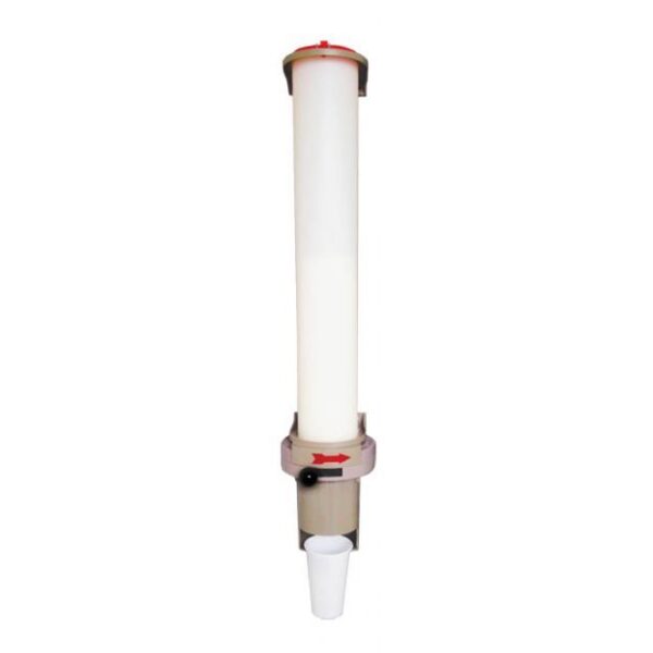 trinkForm® Becherspender aus PS-Material, geeignet für 100 Stück 200 ml Trinkbecher, mit einem praktischen Entnahmemechanismus